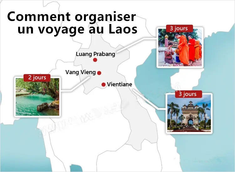 Carte touristique au Laos