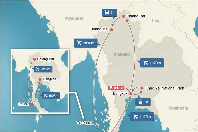 Carte en Thaïlande