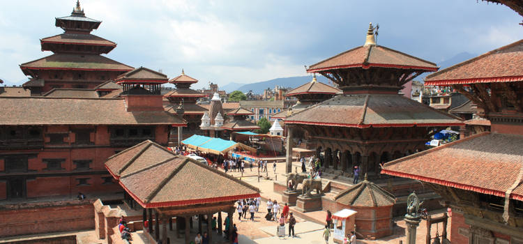 Vue sur la place de Patan Durbar