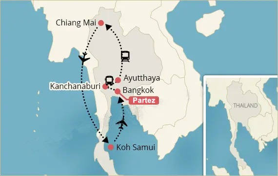 Carte en Thaïlande