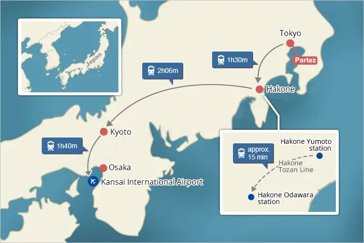 Carte touristique au Japon