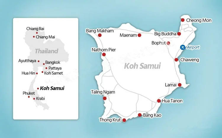 Carte touristique à Koh Samui